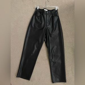 Abercrombie Leather Pants The Ankle Straight High Rise